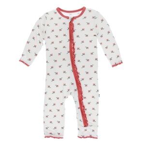 Kickee Pants White and Red Kids One Piece